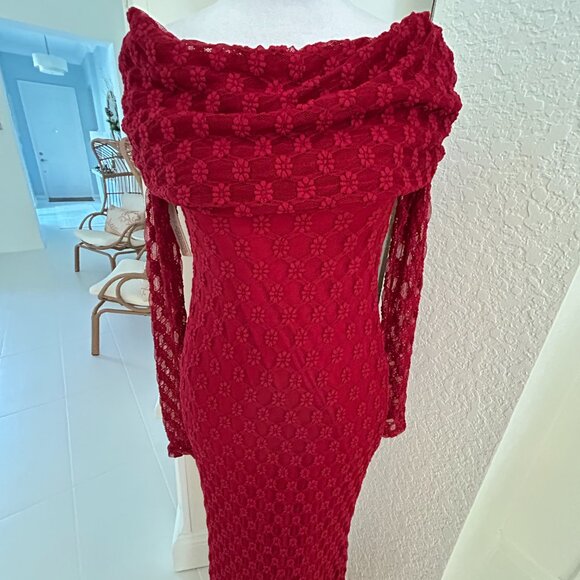 NWT Anthropologie/Bardot Adoni Ruby Red Maxi Dress - Picture 4 of 8